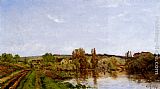 Hippolyte Camille Delpy Famous Paintings - Walking Along The River